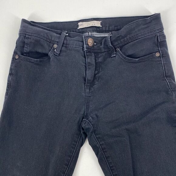 Free People Slim Mid-Rise Black Jeans Stretch Cropped 26 - Picture 2 of 14